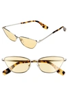 Marc Jacobs 57mm Cat Eye Sunglasses - Silver/ Yellow