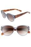 GIVENCHY 57MM ROUND SUNGLASSES - BLUE/ BROWN,GV7122S