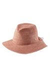 HELEN KAMINSKI DESMONDA PACKABLE RAFFIA FEDORA - PINK,DESMONDA