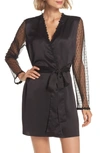 Flora Nikrooz Showstopper Long-sleeve Lace-back Coverup In Black