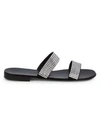 GIUSEPPE ZANOTTI Embellished Double-Band Leather Slides