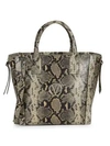 VALENTINO BY MARIO VALENTINO CHARMONT SNAKE-EMBOSSED LEATHER SATCHEL,0400010151752