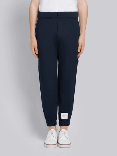 Thom Browne Tech-knit Track Pants In Blue