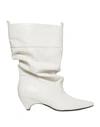 Stella Mccartney White Snakeskin Print Boots