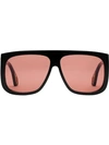 Gucci Square-frame Sunglasses With Blinkers In Black