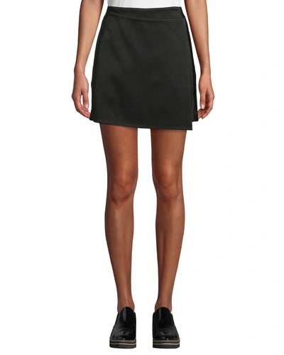 3.1 Phillip Lim Satin-back Crepe Apron Shorts In Black