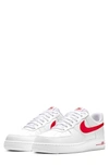 Nike Air Force 1 '07 3 Sneaker In White/ Gym Red