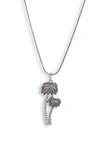 SAINT LAURENT PALM PENDANT NECKLACE,560233Y15P0