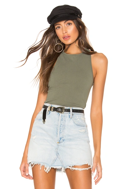 Free People Hayley Racerback Brami Crop Top In Army