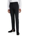 Polo Ralph Lauren Black Gregory Satin-trimmed Wool Tuxedo Trousers In Black