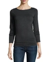 MAJESTIC SOFT TOUCH MARROW-EDGE LONG-SLEEVE TOP,PROD198801240