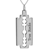 TRUE ROCKS Sterling Silver Razor Blade Pendant