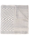 Voz Chevron Scarf In Grey