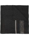 Voz Wide Diagonal Blanket Scarf In Grey
