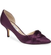 Nina Blakely Half D'orsay Pointy Toe Pump In Eggplant Satin