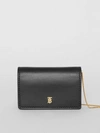 BURBERRY Leather Card Case with Detachable Strap