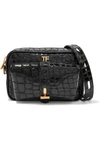 TOM FORD Glossed croc-effect leather camera bag