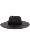 Rag & Bone Grosgrain-trimmed Straw Panama Hat In Black