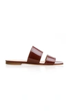 AEYDE MATTEA SQUARE-TOED PATENT LEATHER SLIDES,731190