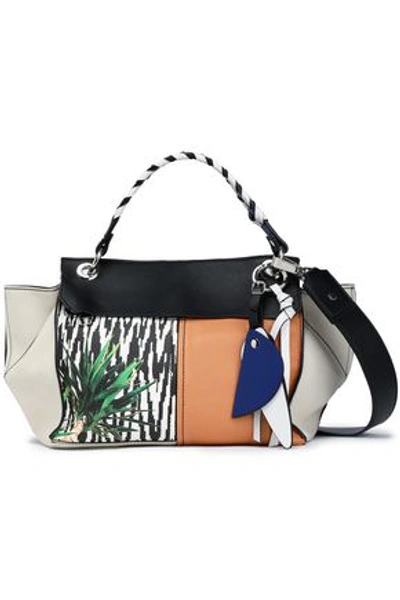 Proenza Schouler 'curl' Mixed Graphic Print Leather Shoulder Bag In Black Mix