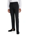 Polo Ralph Lauren Black Gregory Satin-trimmed Wool Tuxedo Trousers In Black
