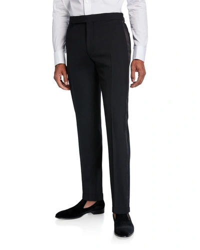 Polo Ralph Lauren Black Gregory Satin-trimmed Wool Tuxedo Trousers