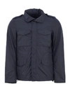 Aspesi Minifield Cotton Blend Poplin Jacket In Blu Navy (blue)