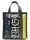 BALENCIAGA BALENCIAGA GRAFFITI BAZAR SHOPPER MINI TOTE BAG