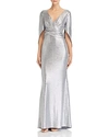 AVERY G DRAPE-DETAIL METALLIC GOWN,AG400