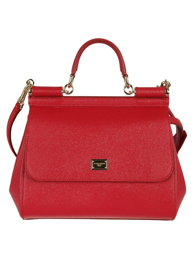 Dolce & Gabbana Medium Sicily Tote In Red