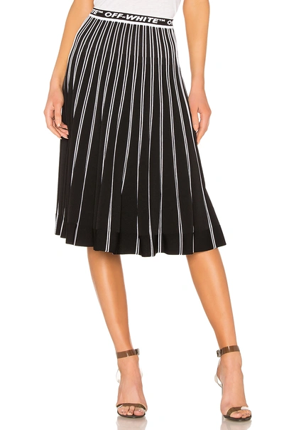 Off-white Pleated Midi Skirt In Black