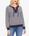 VINCE CAMUTO STRIPED LACE-UP TOP