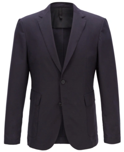 Hugo Boss Boss Men's Slim Fit Micro-patterned Jacket In Navy