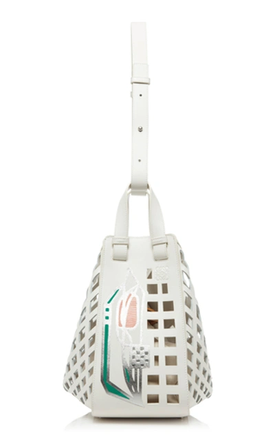 Loewe Hammock Perforated Leather Hobo - White