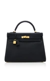 HERMÃ¨S VINTAGE BY HERITAGE AUCTIONS Hermes 32cm Black Clemence Leather Kelly,907005001HASC
