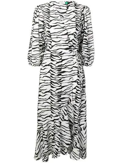 Rixo London Tiger Print Dress In Bianco 322