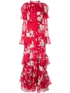 ERDEM ERDEM FLORAL PRINT EVENING DRESS - 红色