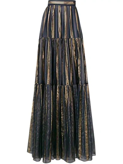 Peter Pilotto Lurex Striped Chiffon Skirt - 蓝色 In Blue