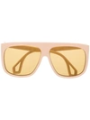 GUCCI GUCCI EYEWEAR SQUARE SHAPED SUNGLASSES - 大地色