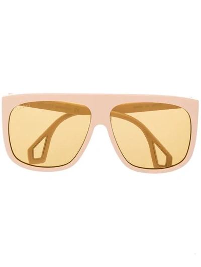 Gucci Eyewear Square Shaped Sunglasses - 大地色 In 005 Ivory Ivory Brown