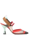 Fendi Colibrì Ff Motif Slingback Pumps In Red