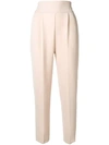 PINKO PINKO CROPPED NATALIA TROUSERS - NEUTRALS