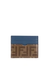 FENDI FENDI LOGO PRINT CARDHOLDER - 蓝色