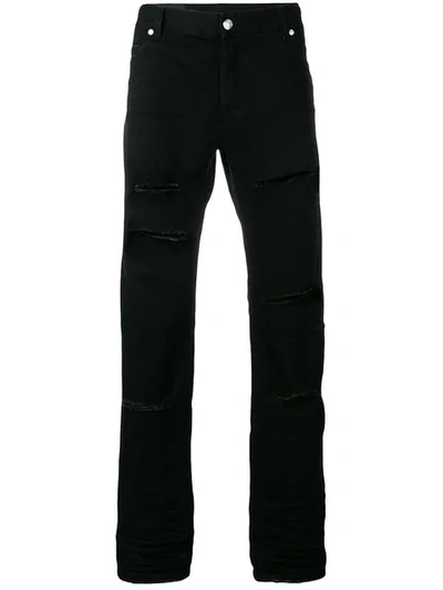 Balmain Distressed Jeans In Black