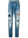 R13 LEOPARD DETAIL JEANS