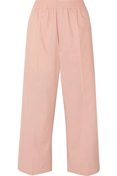 Mm6 Maison Margiela Cropped Cotton-blend Wide-leg Trousers In Pink