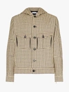 KIKO KOSTADINOV KIKO KOSTADINOV COCOON CHECK PRINT BUTTON-DOWN HOODED FIRE JACKET,KKSS19J0350013164833