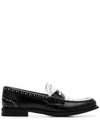CHURCH'S white and black Pembrey studded loafers 