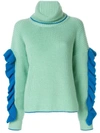 ANNA OCTOBER RUFFLED SLEEVE ROLL NECK JUMPER