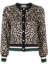 BAUM UND PFERDGARTEN LEOPARD PRINT LUREX KNIT CARDIGAN